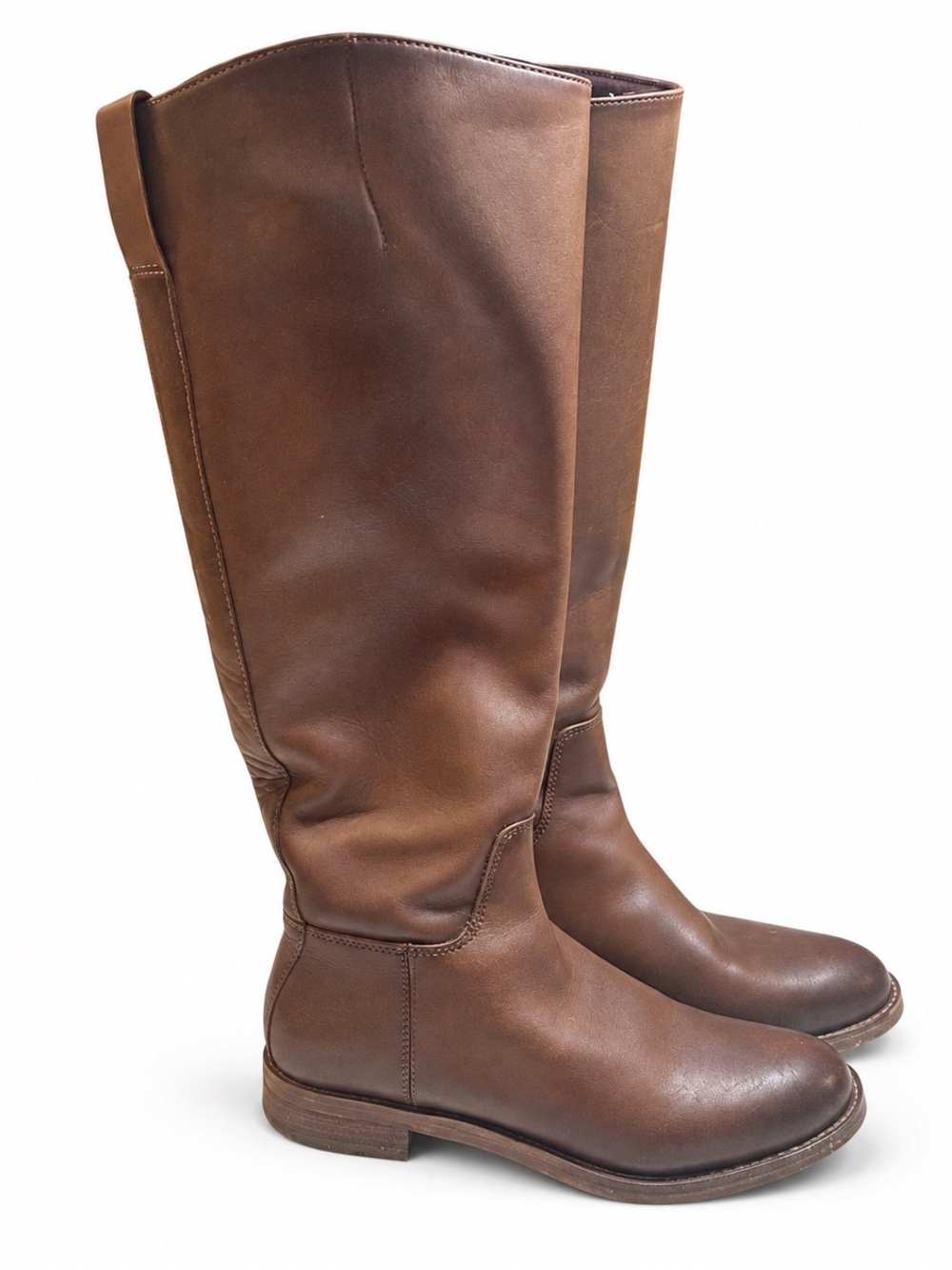 Franco Sarto Marlisa Brown Leather Knee High Riding Boots 7.5M Fall Equestrian